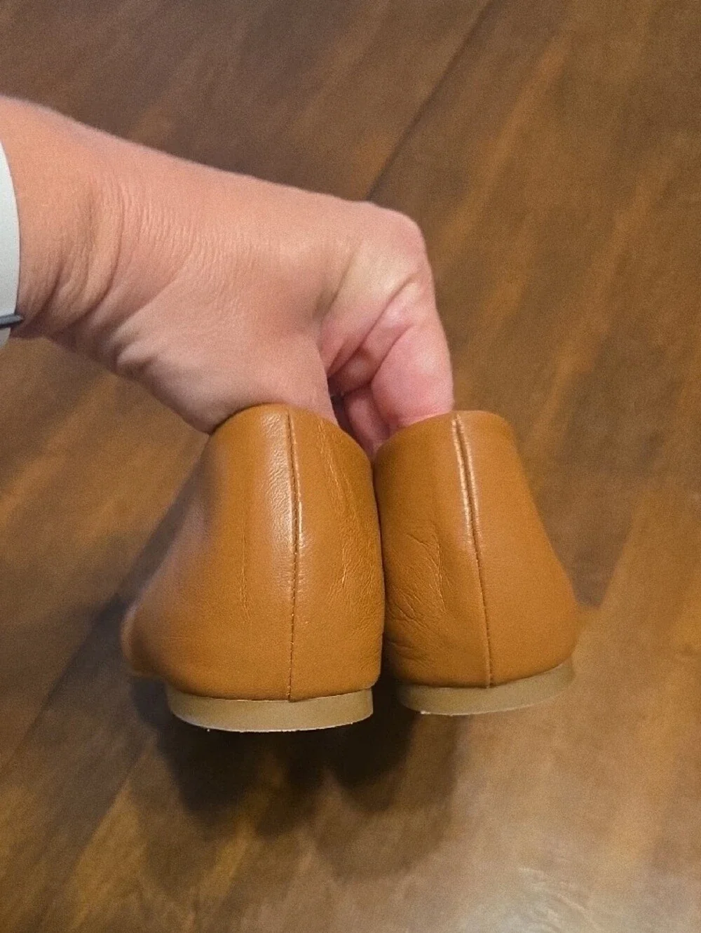 J. Crew Women's Leather Ballet Flats in Cognac